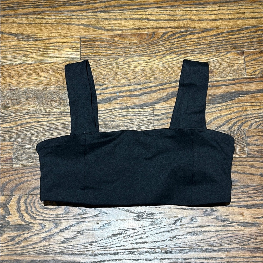 Black Thick Strap Cropped Tank Top / Bra